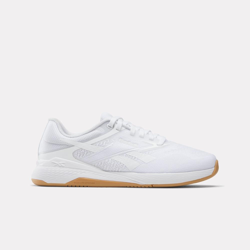 Women's Reebok Nano X5, White/Barely Grey/Reebok Gum, 8.5 B Medium