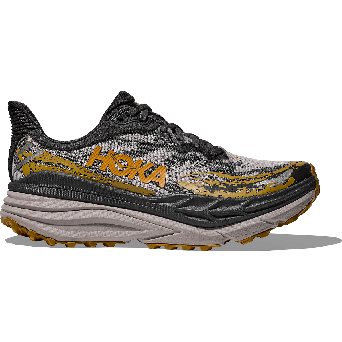 Men's Hoka Stinson 7, Black/Cement, 10.5 D Medium