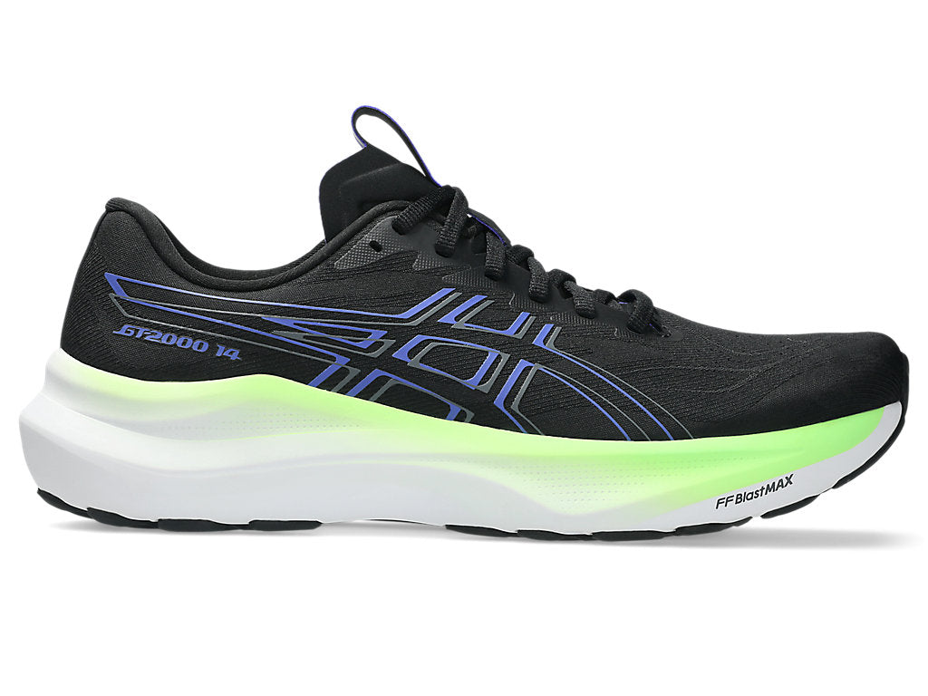 Men's Asics GT-2000 14, Black/Cobalt Burst, 7.5 D Medium