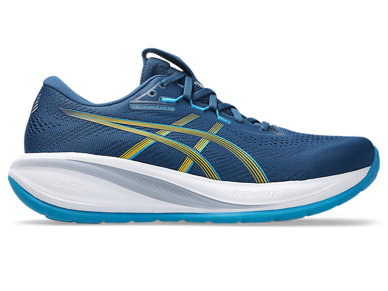 Men's Asics Gel-Cumulus 28, Twilight Blue/Yamabuki, 8.5 D Medium