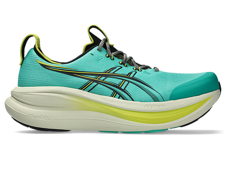 Men's Asics Gel-Nimbus 28 TR, Aurora Green/Black, 13 D Medium