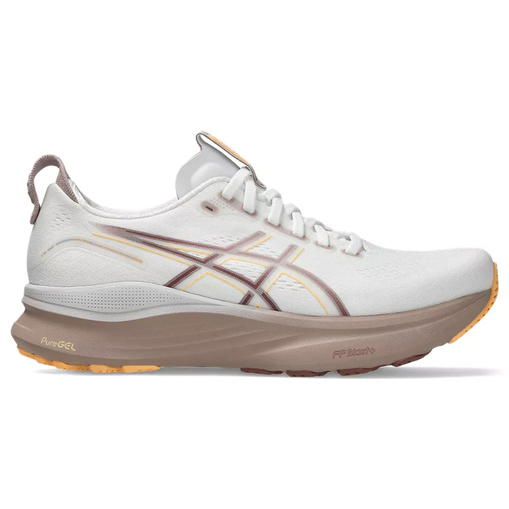 Women's Asics Gel-Kayano 32, White/Orange Glow, 6.5 B Medium