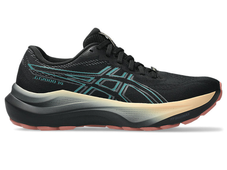 Women's Asics GT-2000 14 GTX, Black/Misty Pine, 10.5 B Medium