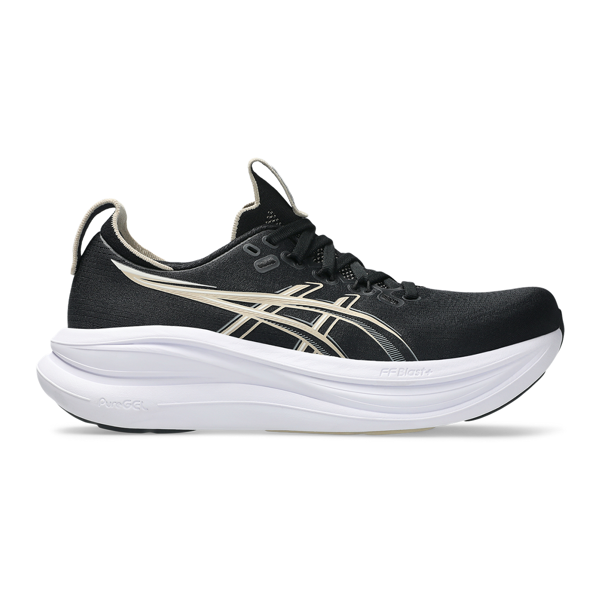 Women's Asics Gel-Nimbus 28, Black/Feather Grey, 8 D Wide