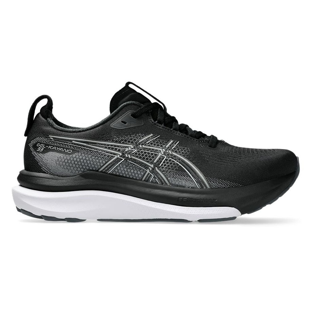 Women's Asics Gel-Kayano 33, Black/White, 7.5 D Wide