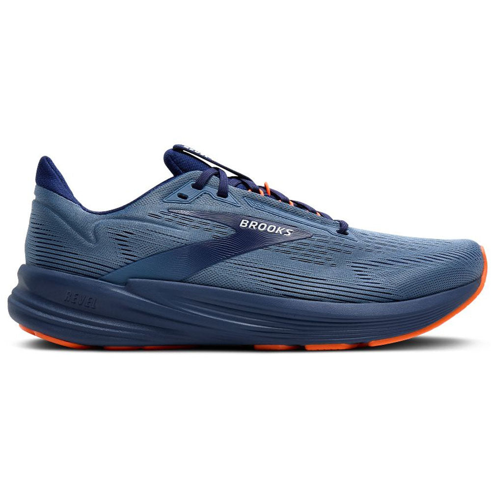 Men's Brooks Revel 8, Blue/Blue/Orange, 10 D Medium