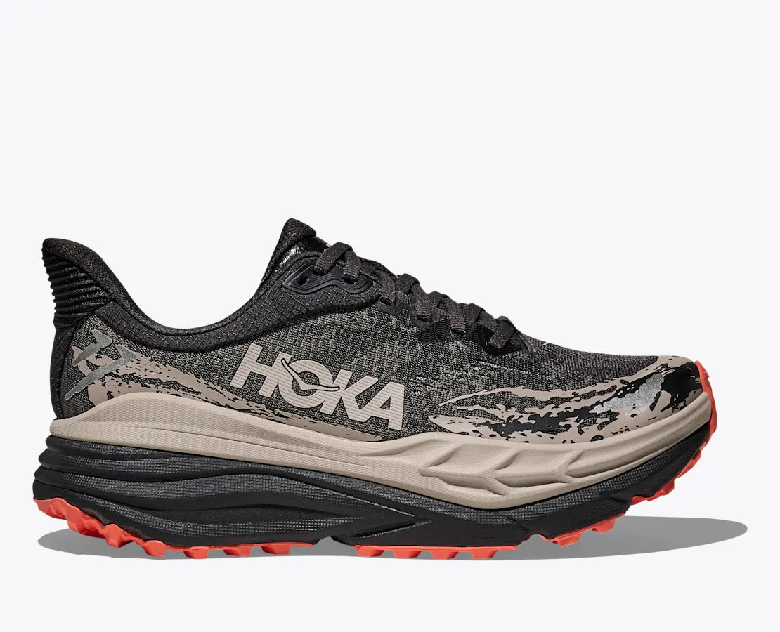 Women's Hoka Stinson 7, Black/Putty, 7 B Medium
