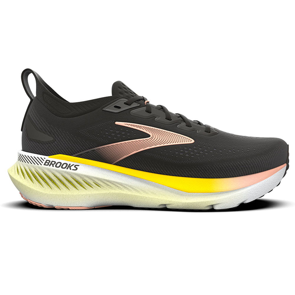 Women's Brooks Glycerin GTS 23, Black/Peach/Nightlife, 7 B Medium