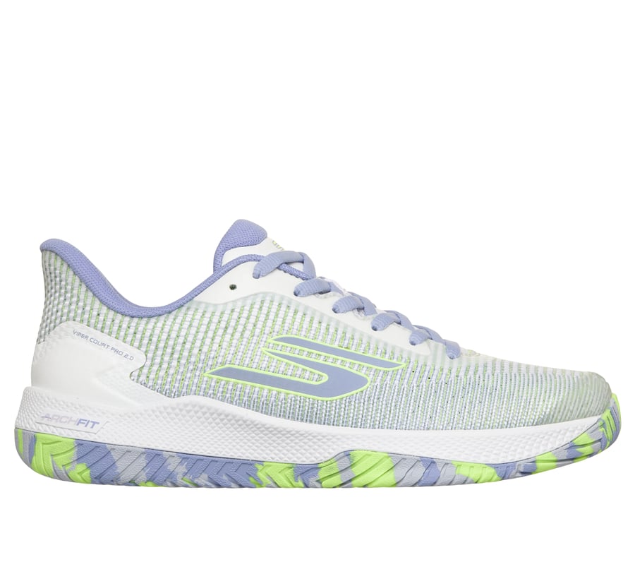 Women's Skechers Viper Court Pro 2.0, White/Periwinkle, 9.5 D Wide