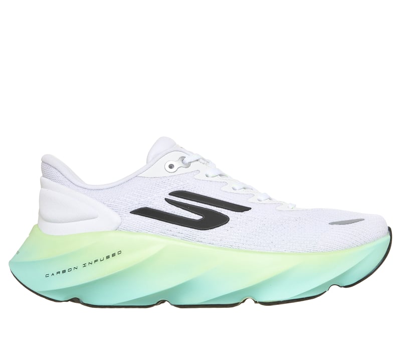 Women's Skechers Aero Burst, White/Lime, 7.5 B Medium