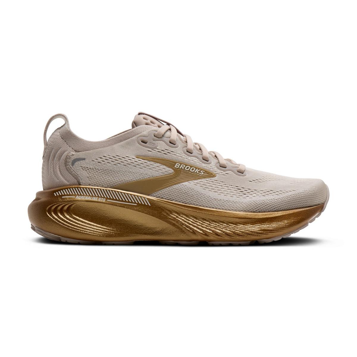 Women's Brooks Adrenaline GTS 25, Grey/Coconut/Gold, 9.5 B Medium