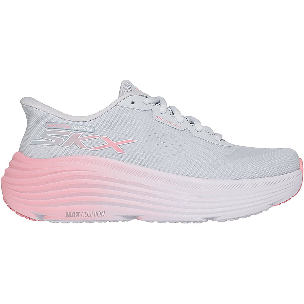 Women's Skechers Slip-ins: Max Cushioning Endeavour - Hallandale, Gray/Pink, 7 B Medium