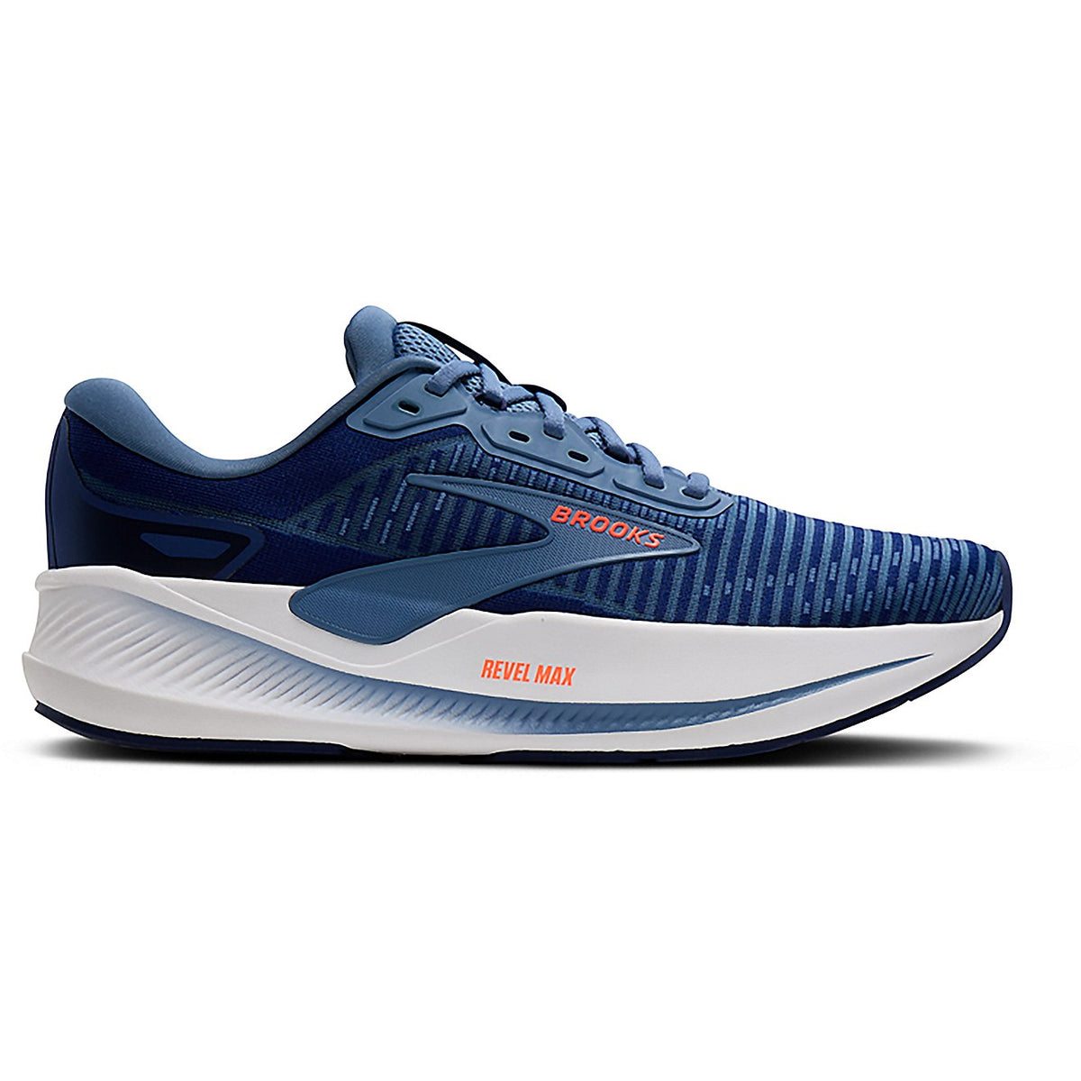 Men's Brooks Revel Max, Beacon Blue/Moonlight/Orange, 10 D Medium