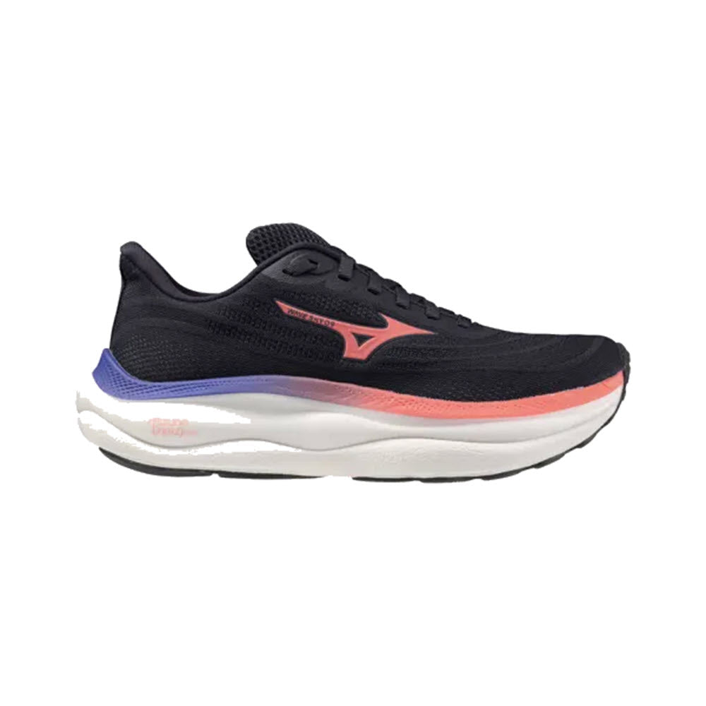 Women's Mizuno Wave Sky 9, Odyssey Grey/Striking Coral, 10 B Medium