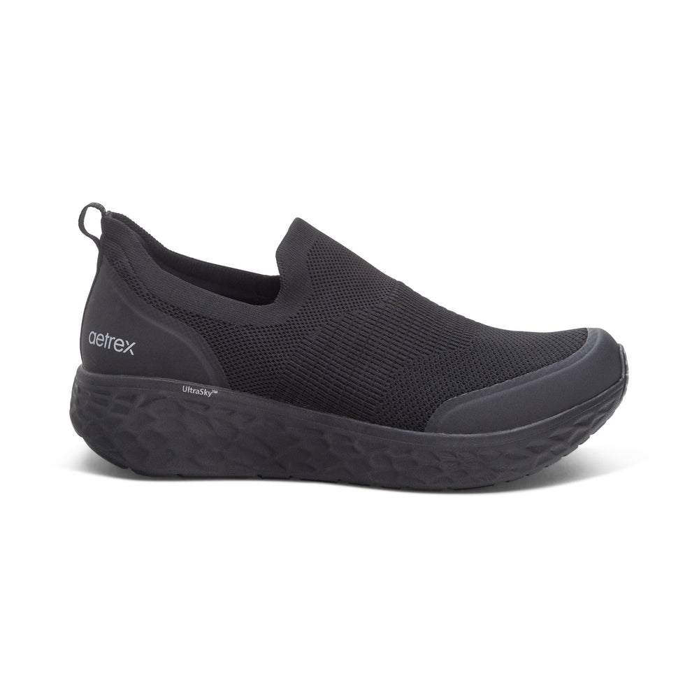 Men's Aetrex Dash, Black/Black, 10.5 D Medium