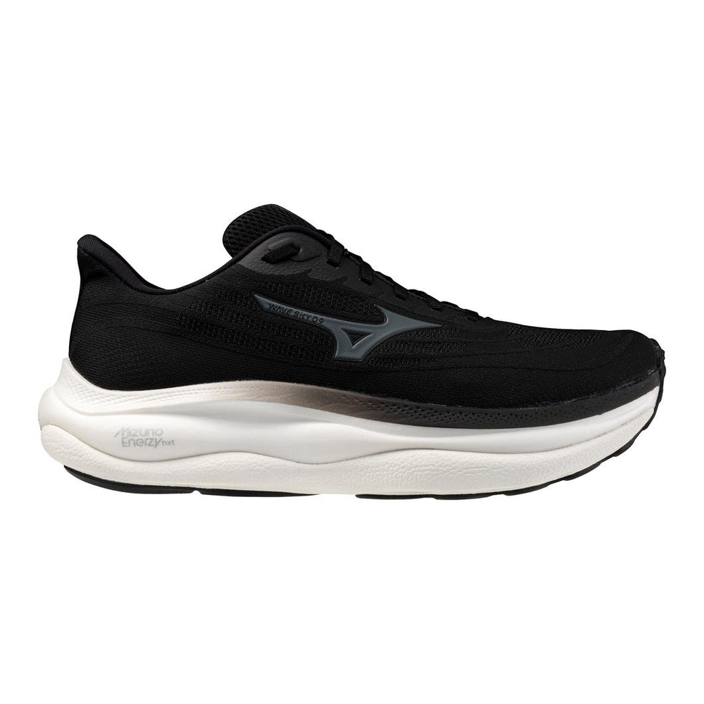 Women's Mizuno Wave Sky 9, Black/Metallic Grey, 8 B Medium