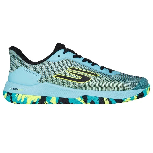 Men's Skechers Viper Court Pro 2.0, Aqua/Multi, 10 D Medium