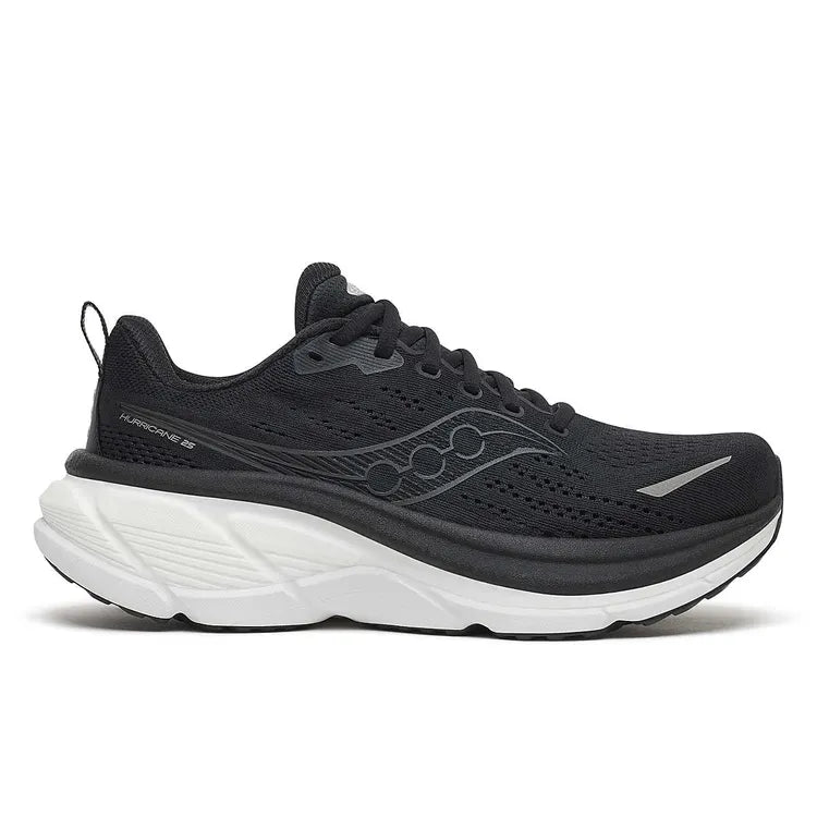 Women's Saucony Hurricane 25, Black/White, 6.5 B Medium