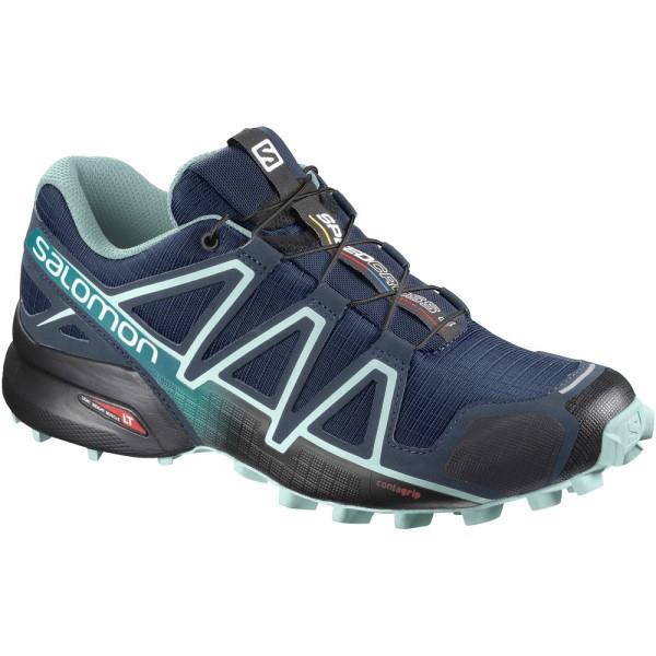 Women's Salomon Speedcross 4, Poseidon/Eggshell Blue/Black, 9.5 B Medium