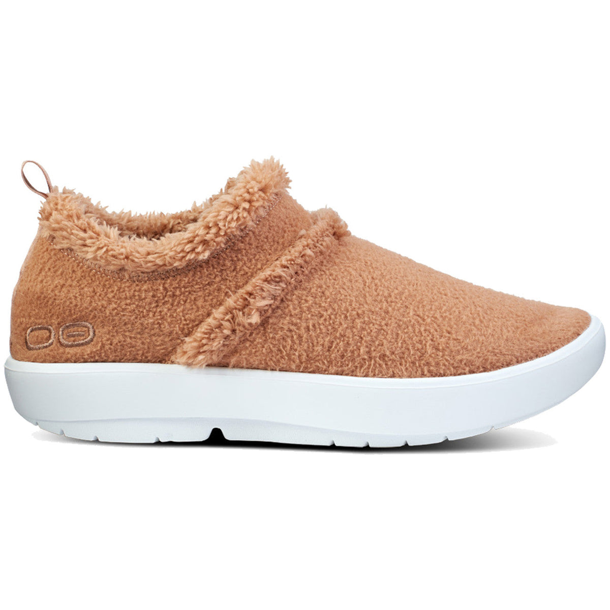Women's OOFOS OOcoozie Low, White/Chestnut, 9 B Medium