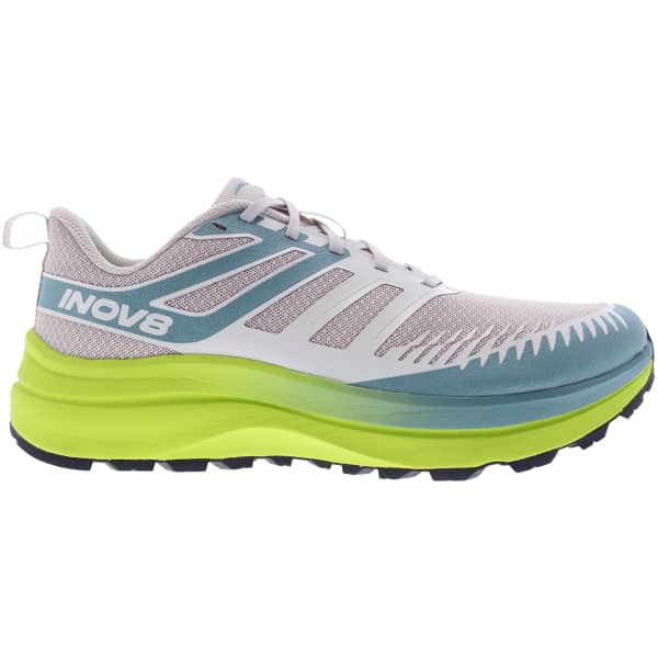 Women's Inov8 TrailFly Max, Ivory/Storm Blue/Lime, 7.5 D Wide
