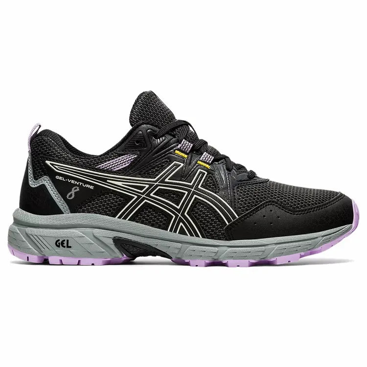Women's Asics Gel-Venture 8, Black/Ivory, 7.5 B Medium