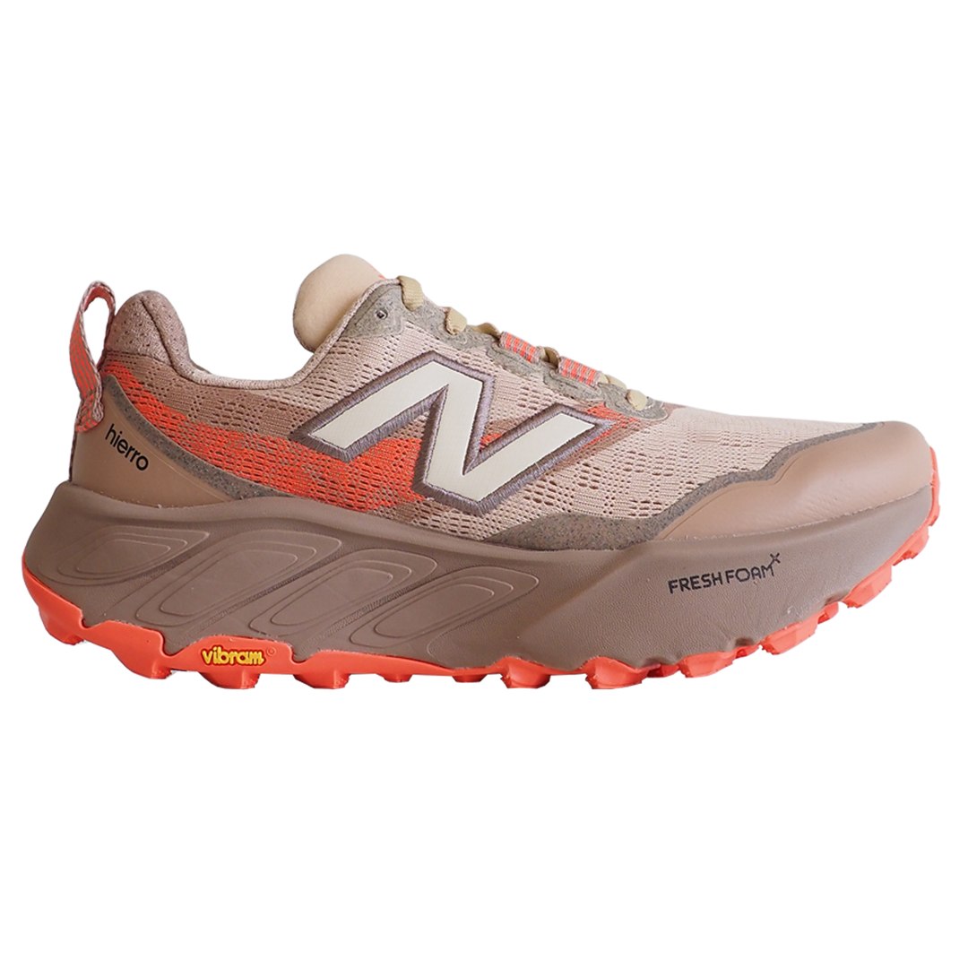 Women's New Balance Fresh Foam X Hierro v9, Desert Clay/Flat Taupe/Urgent Red, 7 B Medium