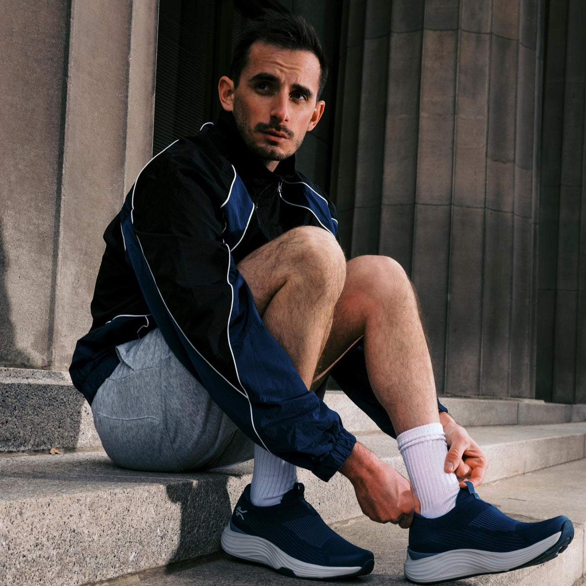 Men's KURU ATOM 2 Slip-On, Mountain Blue/Dove Gray