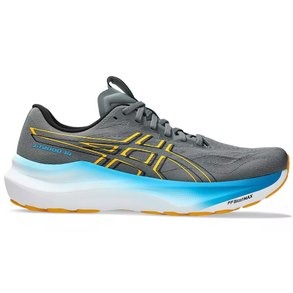 Men's Asics GT-2000 14, Steel Grey/Yamabuki, 9.5 D Medium
