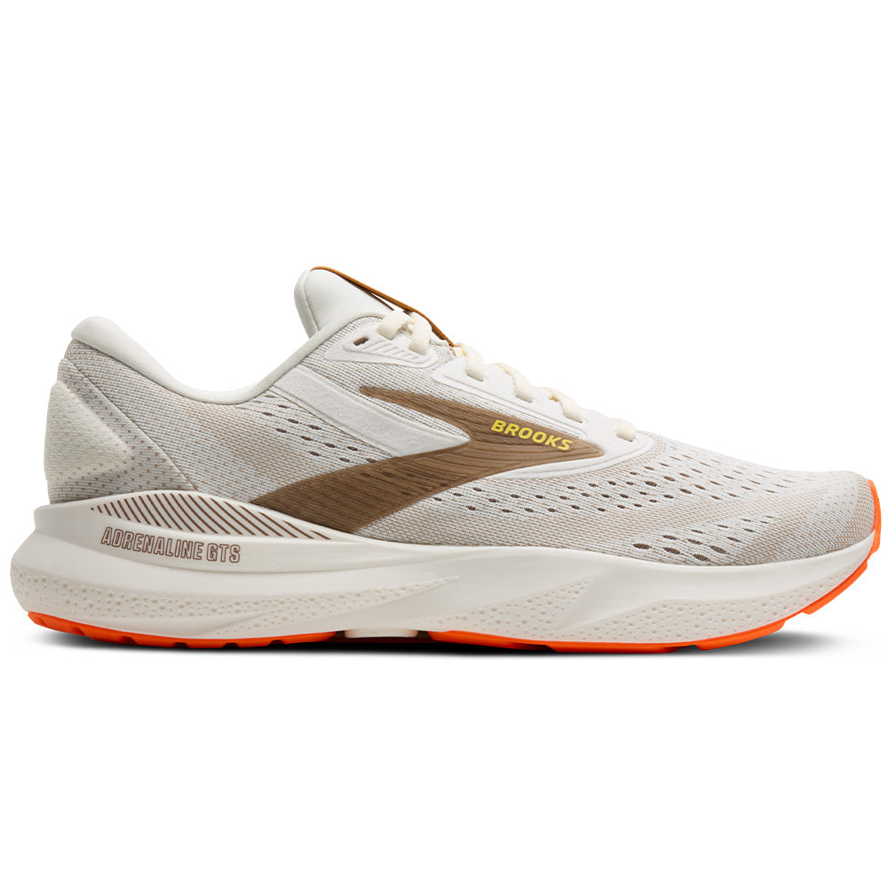 Men's Brooks Adrenaline GTS 24, Coconut/Portabella/Orange, 10.5 D Medium