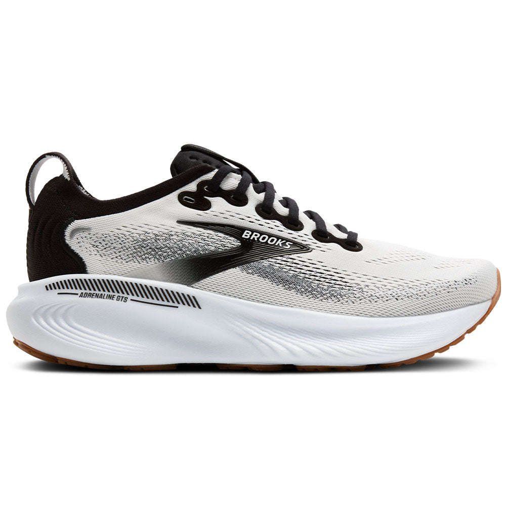 Mens Brooks Adrenaline GTS 25, White/Black/White, 10 2E Wide