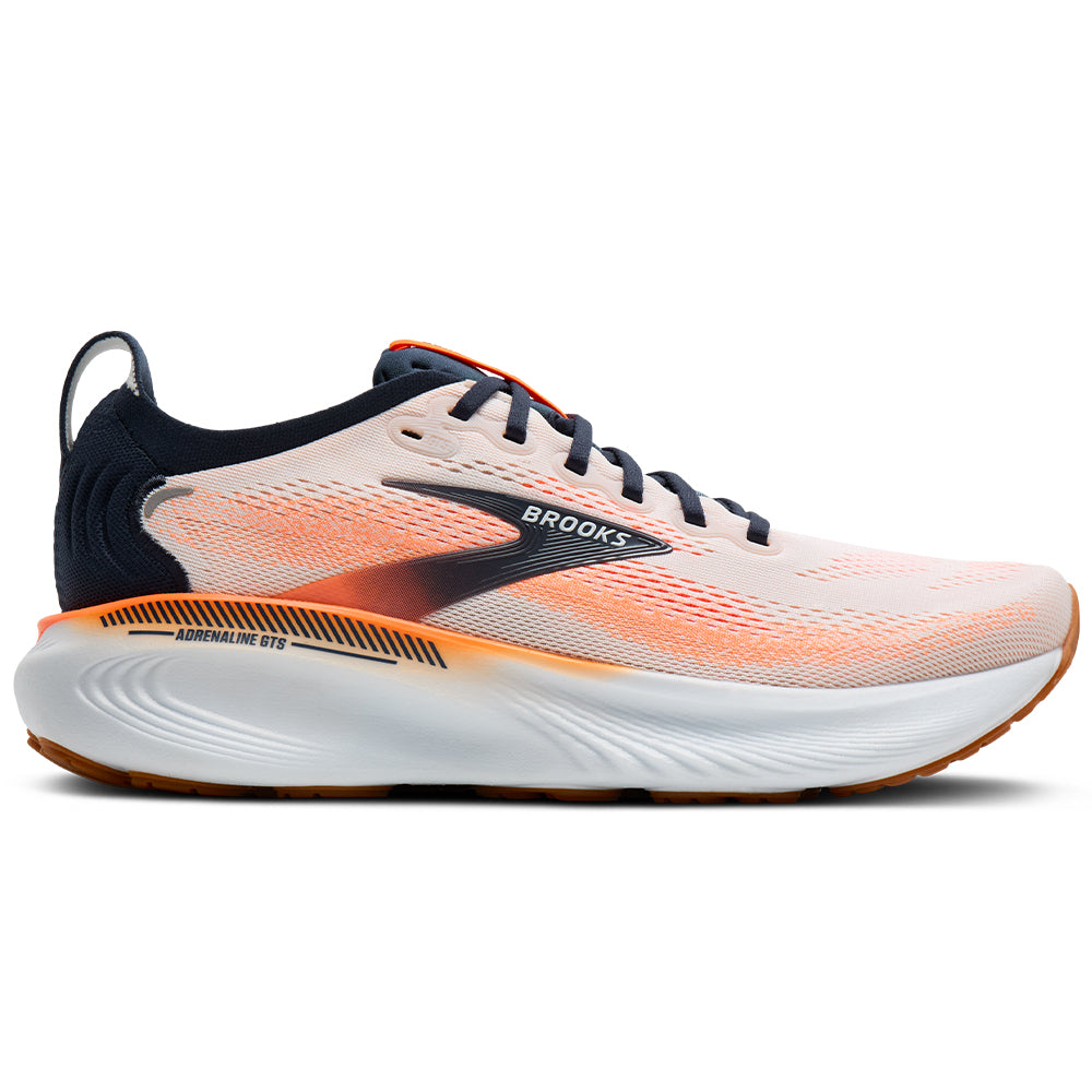 Men's Brooks Adrenaline GTS 25, White/Spellbound/Orange, 11 D Medium