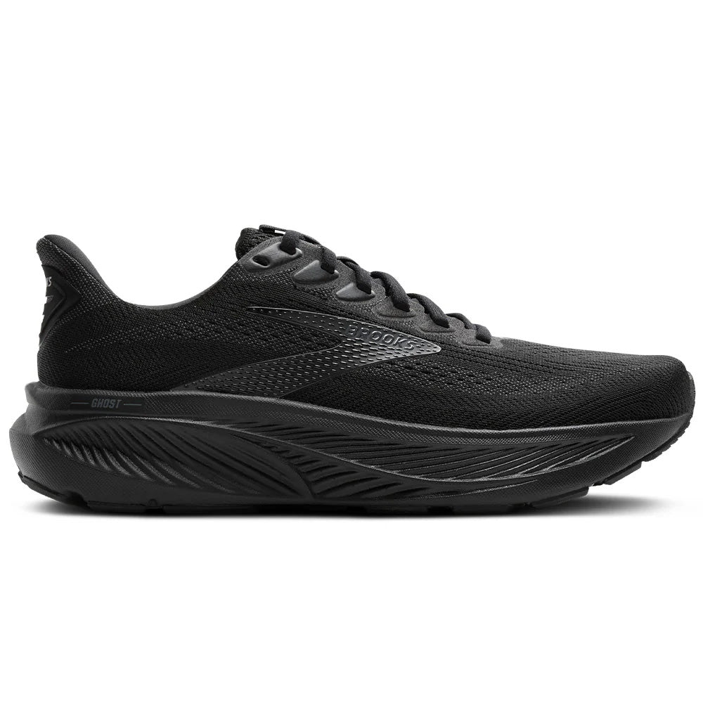Men's Brooks Ghost 17, Black/Black/Ebony, 12.5 D Medium