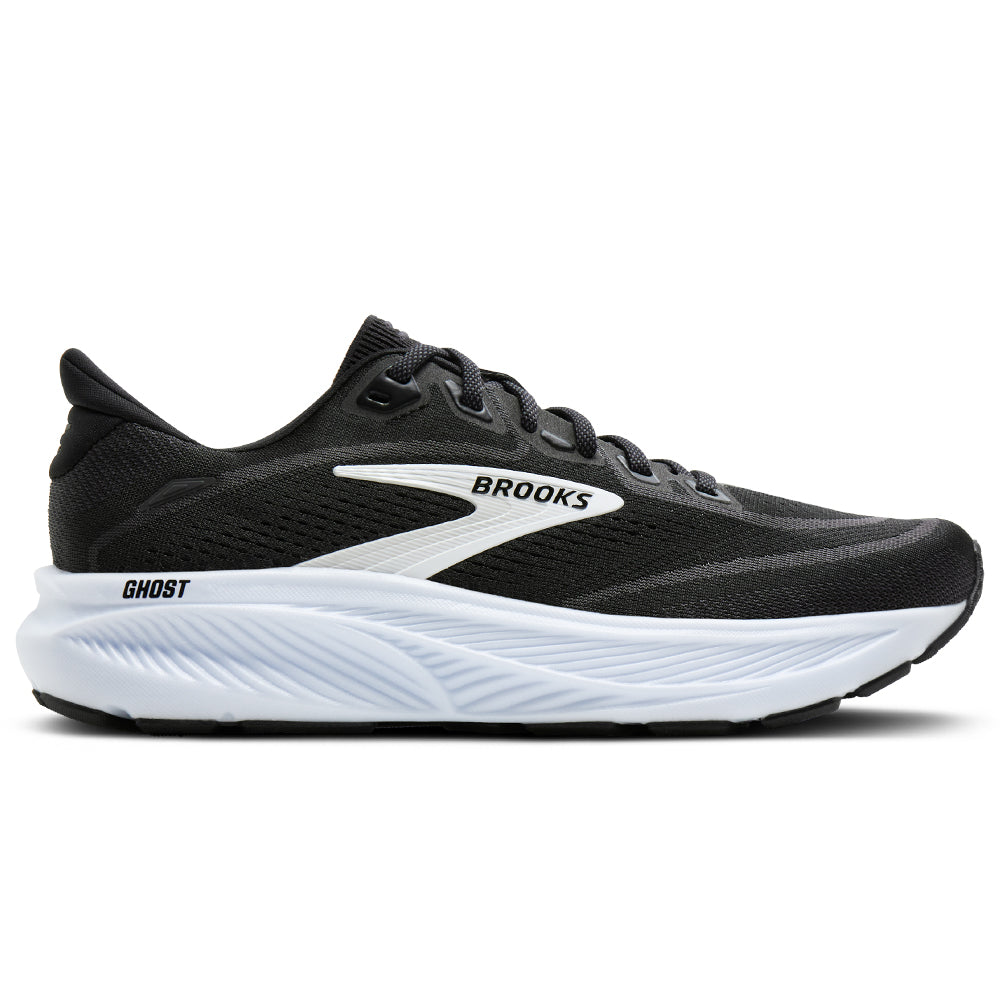 Men's Brooks Ghost 18, Black/Grey/White, 10.5 2E Wide
