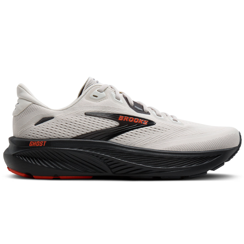 Men's Brooks Ghost 18, Coconut/Pearl/Tigerlily, 9.5 D Medium