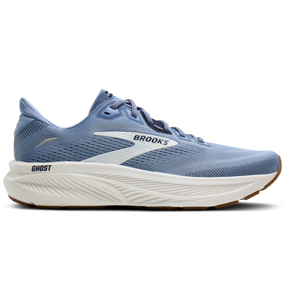 Men's Brooks Ghost 18, Rain Washed/Navy/Coconut, 10.5 D Medium
