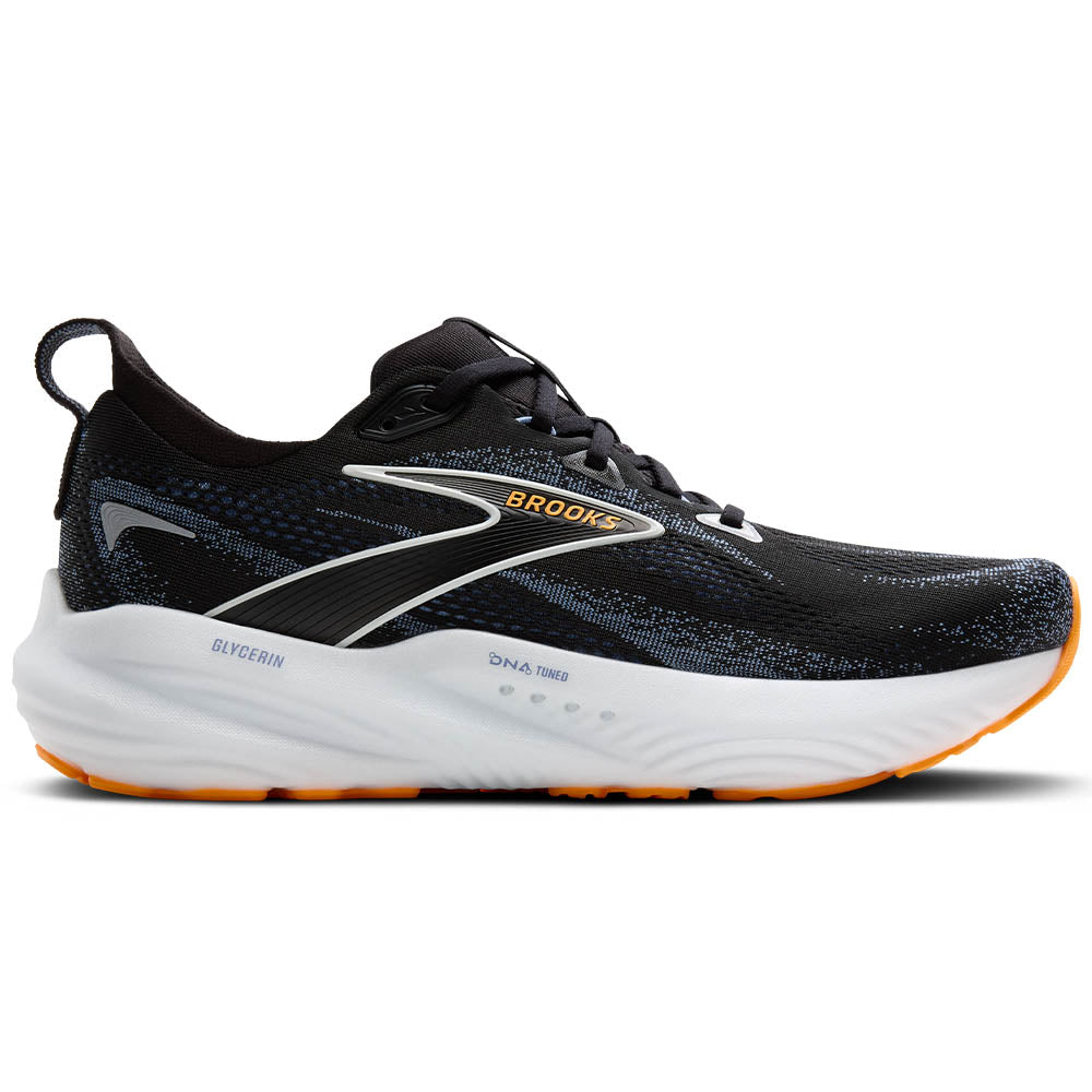Men's Brooks Glycerin 22, Black/Country Blue/Orange Pop, 14 D Medium
