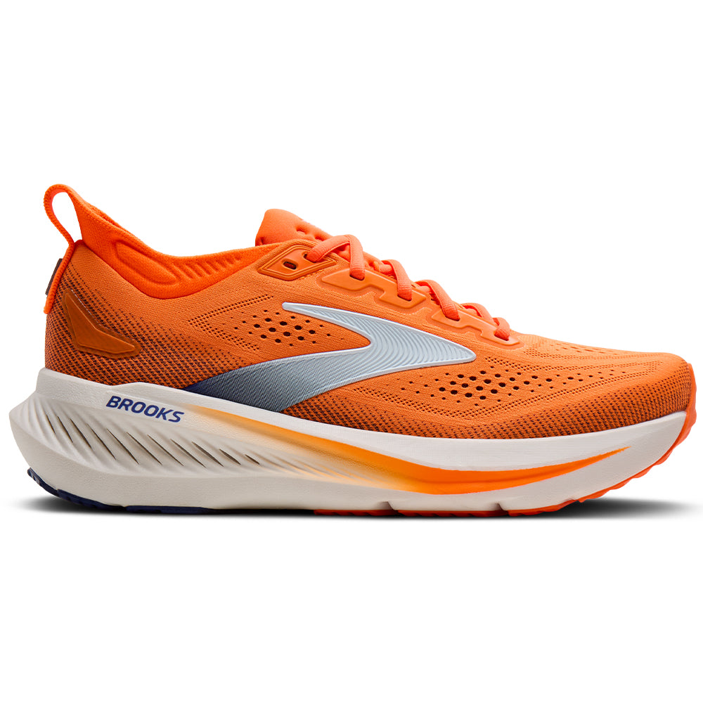 Men's Brooks Glycerin 23, Shocking Orange/Blue/White, 7.5 D Medium