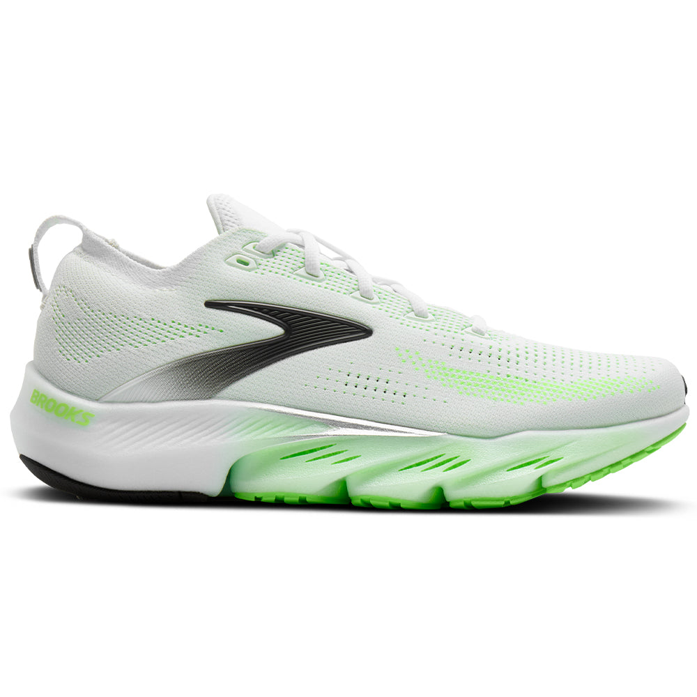 Men's Brooks Glycerin Flex, White/Green Gecko/Phantom, 8.5 D Medium