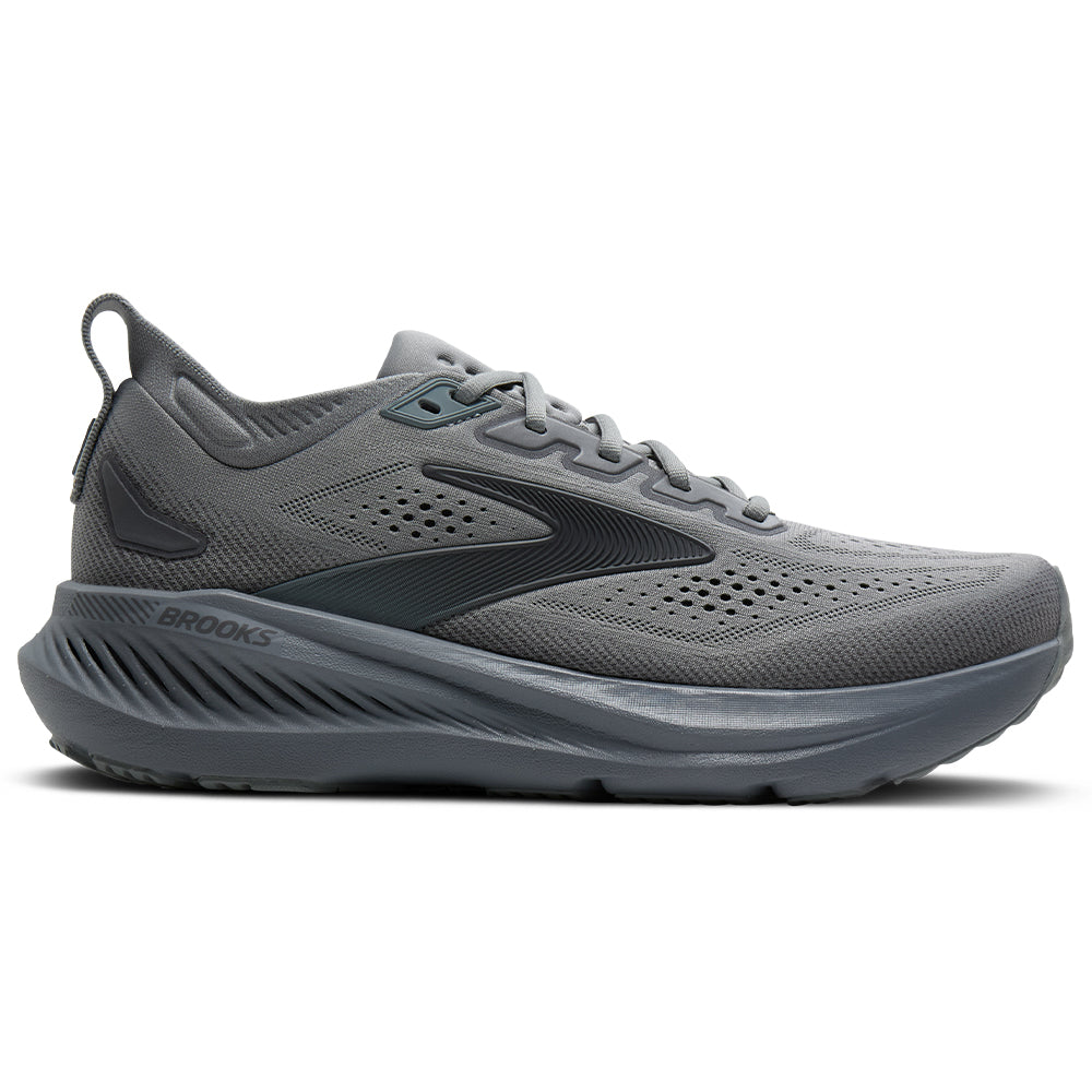 Men's Brooks Glycerin GTS 23, Grey/Blackened Pearl/Black, 8.5 D Medium