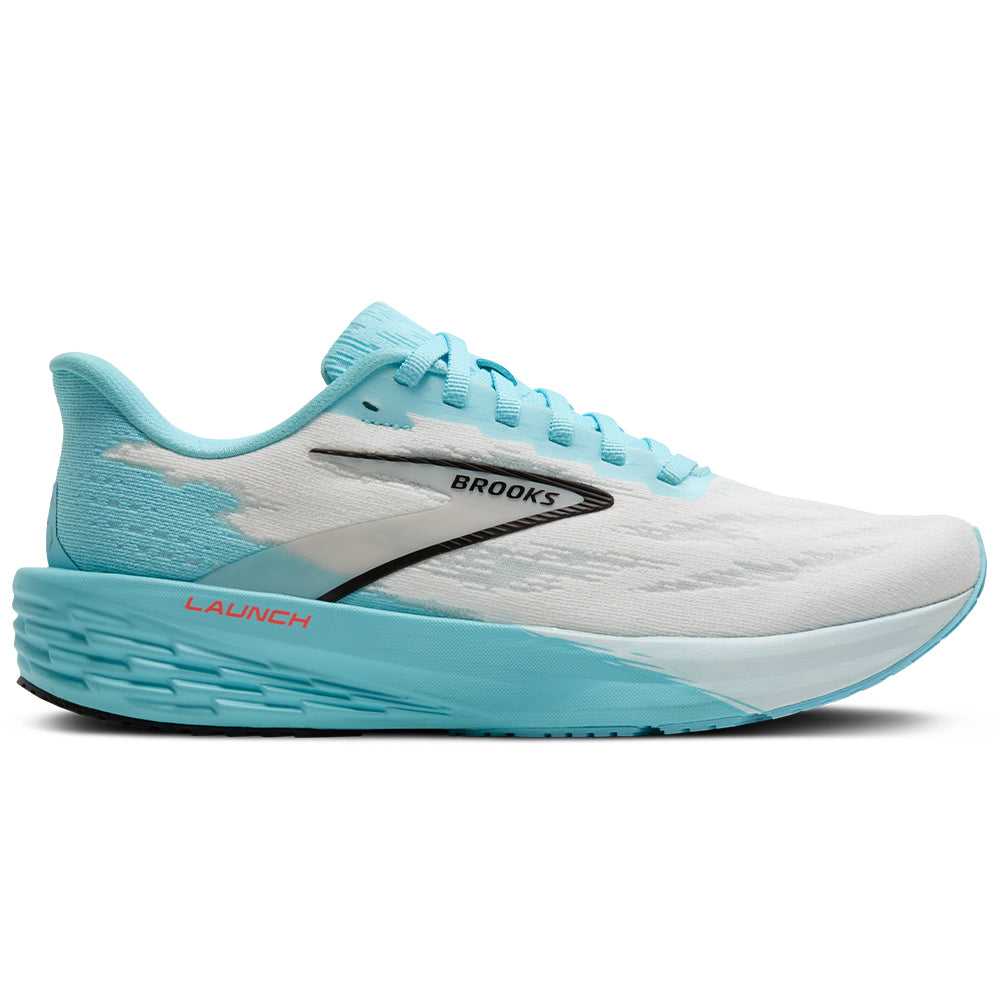 Men's Brooks Launch 11, White/Atomizer/Pink Clay, 11.5 D Medium