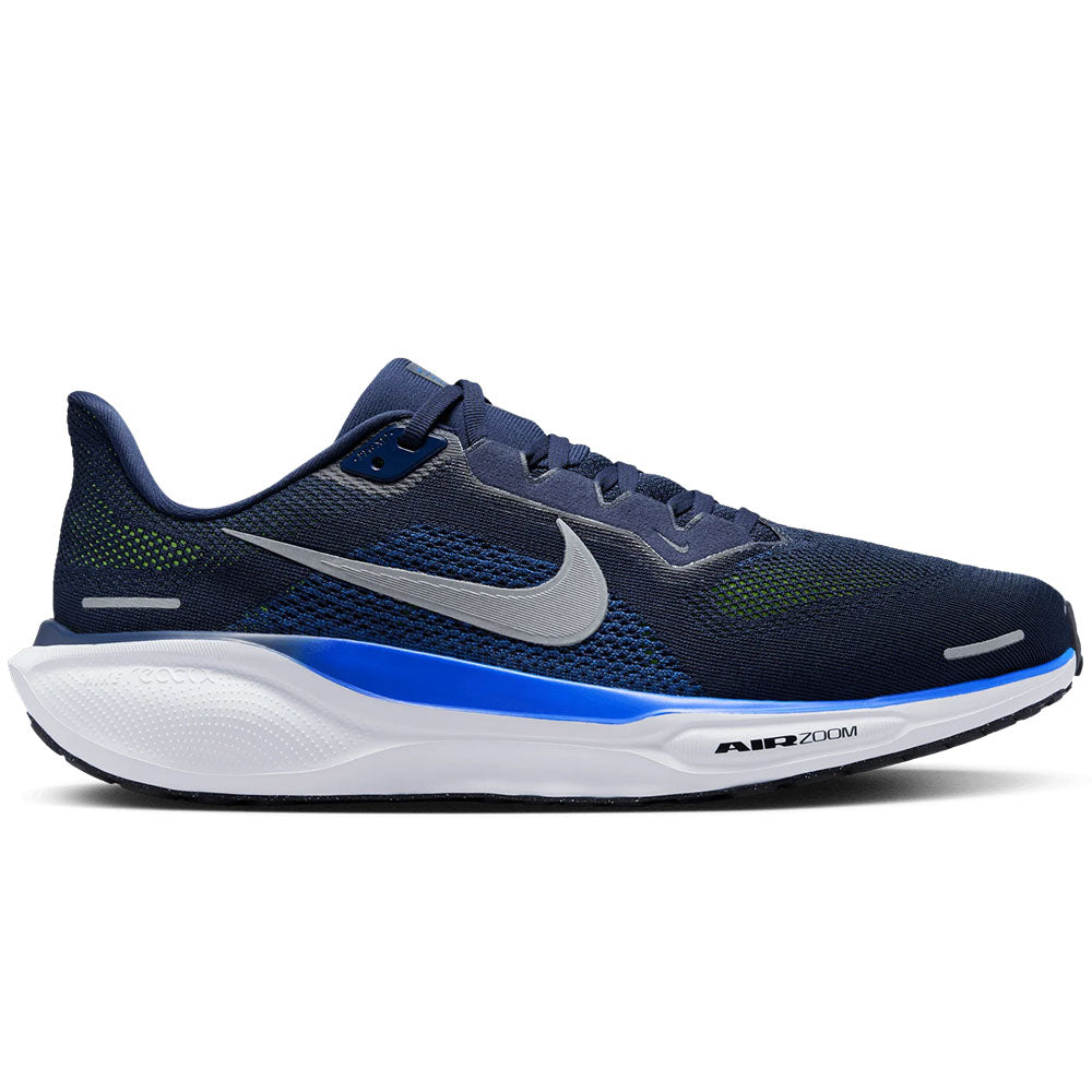 Men's Nike Pegasus 41, Midnight Navy/Reflective Silver/Black/Volt, 11 D Medium