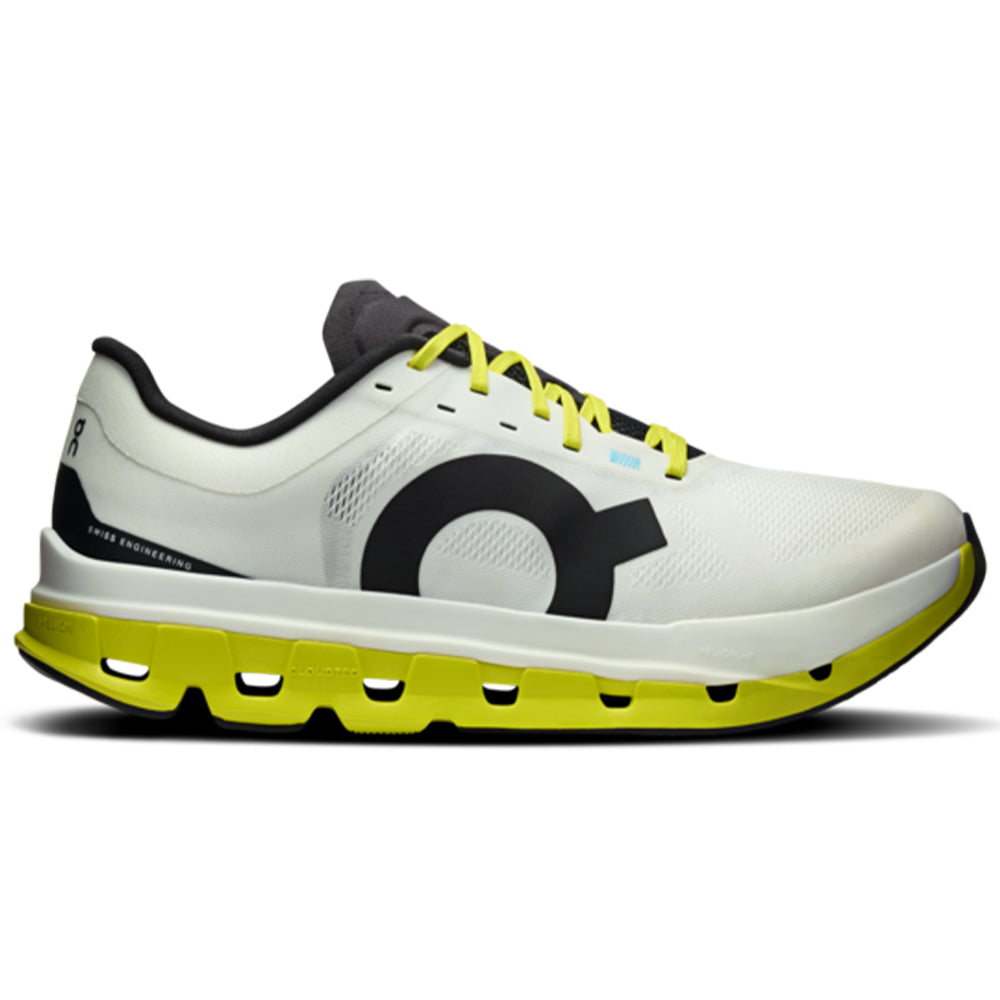 Men's On Cloudflow 5, White/Lime, 12.5 D Medium