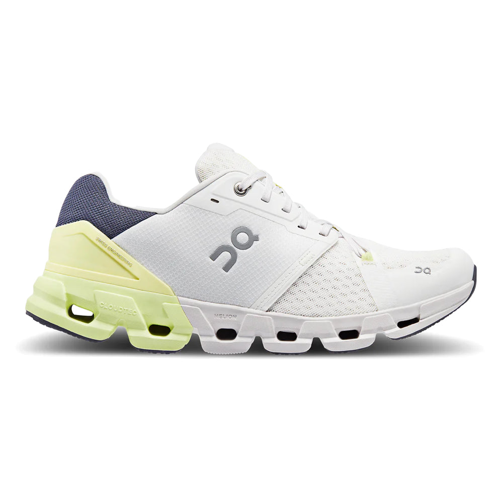 Men's On Cloudflyer 4, White/Hay, 9.5 D Medium