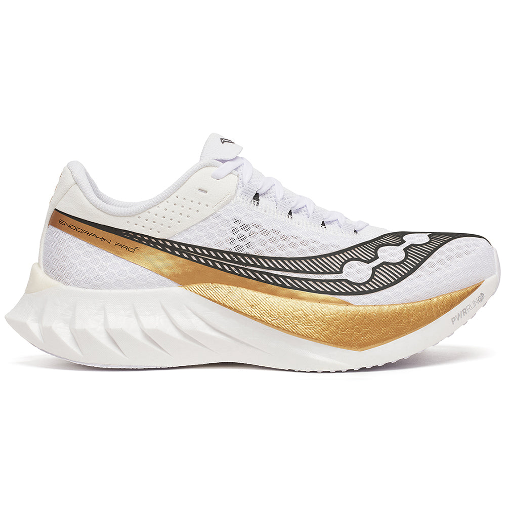 Men's Saucony Endorphin Pro 4, White/Gold, 12 D Medium
