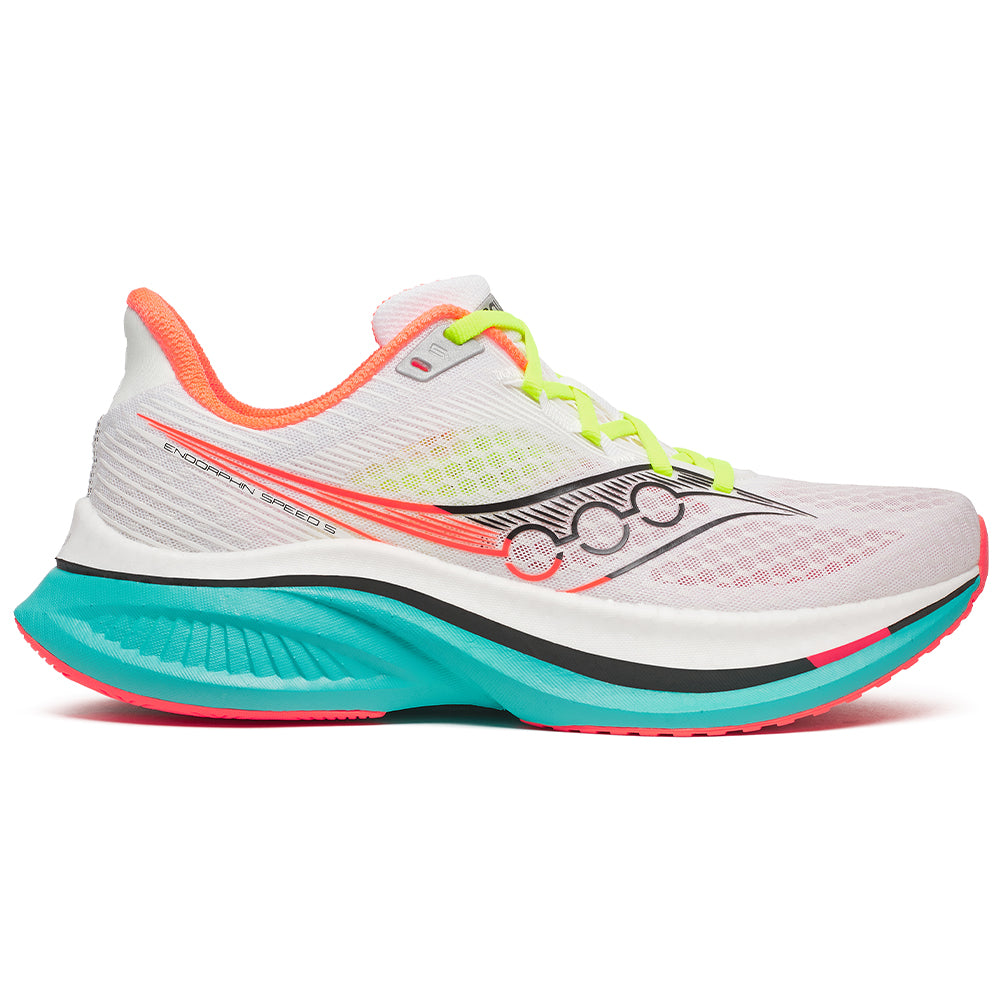Men's Saucony Endorphin Speed 5, White/Mutant, 10.5 D Medium