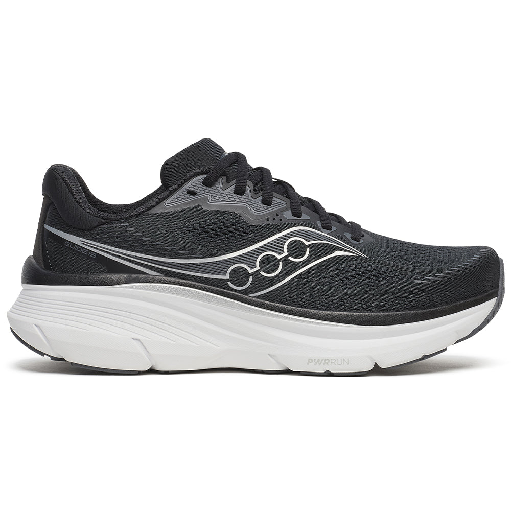 Men's Saucony Guide 19, Black/Silver, 10.5 D Medium