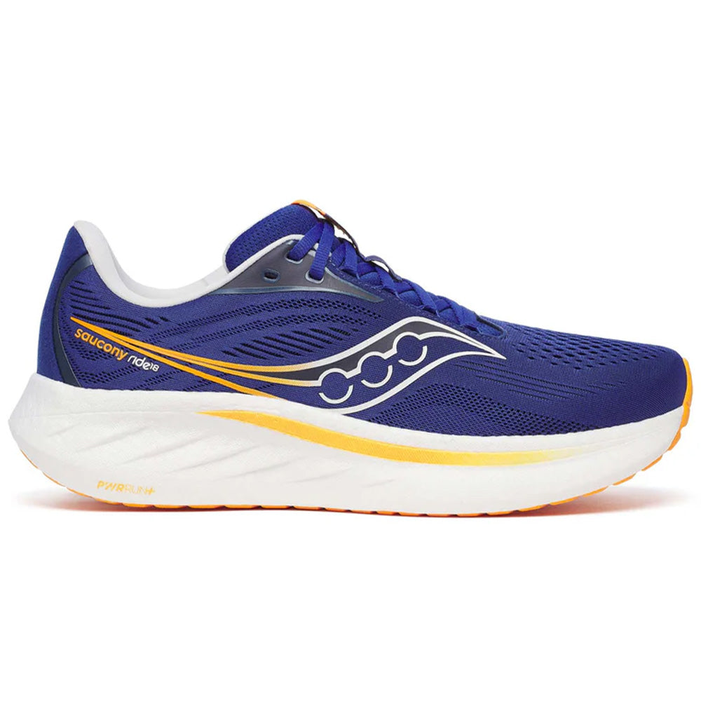 Men's Saucony Ride 18, Azurite/Peel, 9 2E Wide