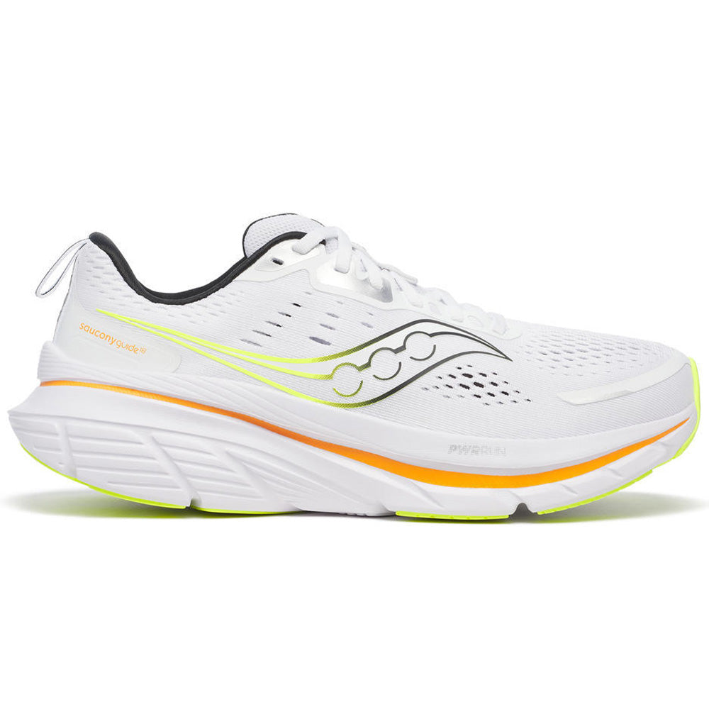 Men's Saucony Guide 18, White/Peel, 10 D Medium