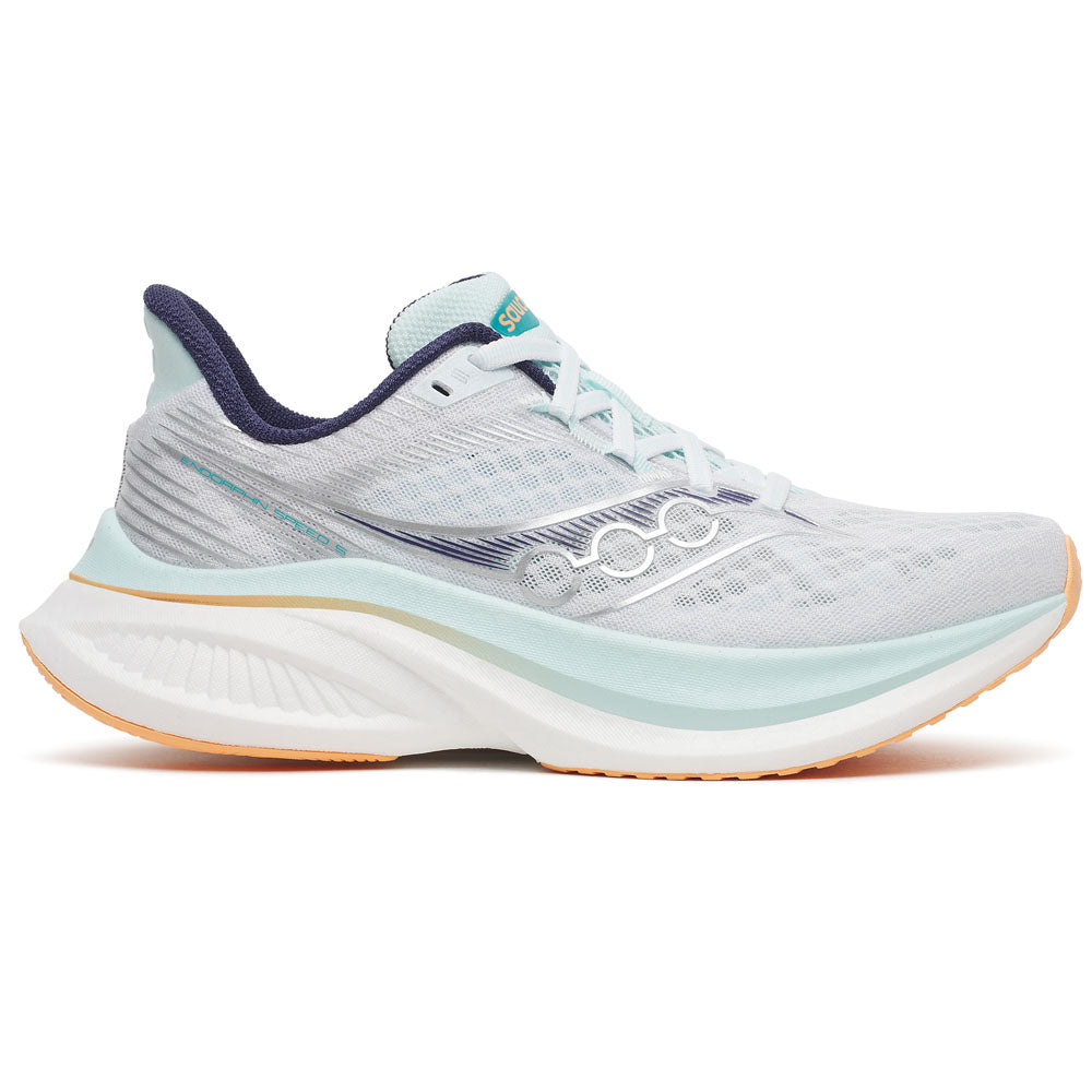 Women's Saucony Endorphin Speed 5, White/Spa, 7 B Medium